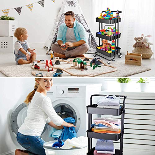 DASNDAS Kitchen Storage Organizer with Wheels - Metal Tray Rack & Bathroom Shelf - Image 2