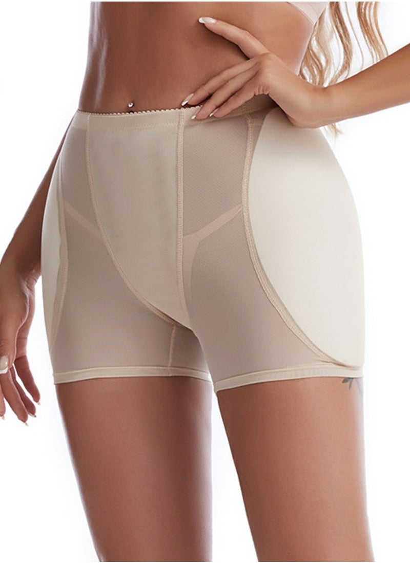 Loquat - Womens Body Shaper Tummy Control Boxer Briefs Solid Color Mid Raise Shapewear Underwear Beige - Image 1