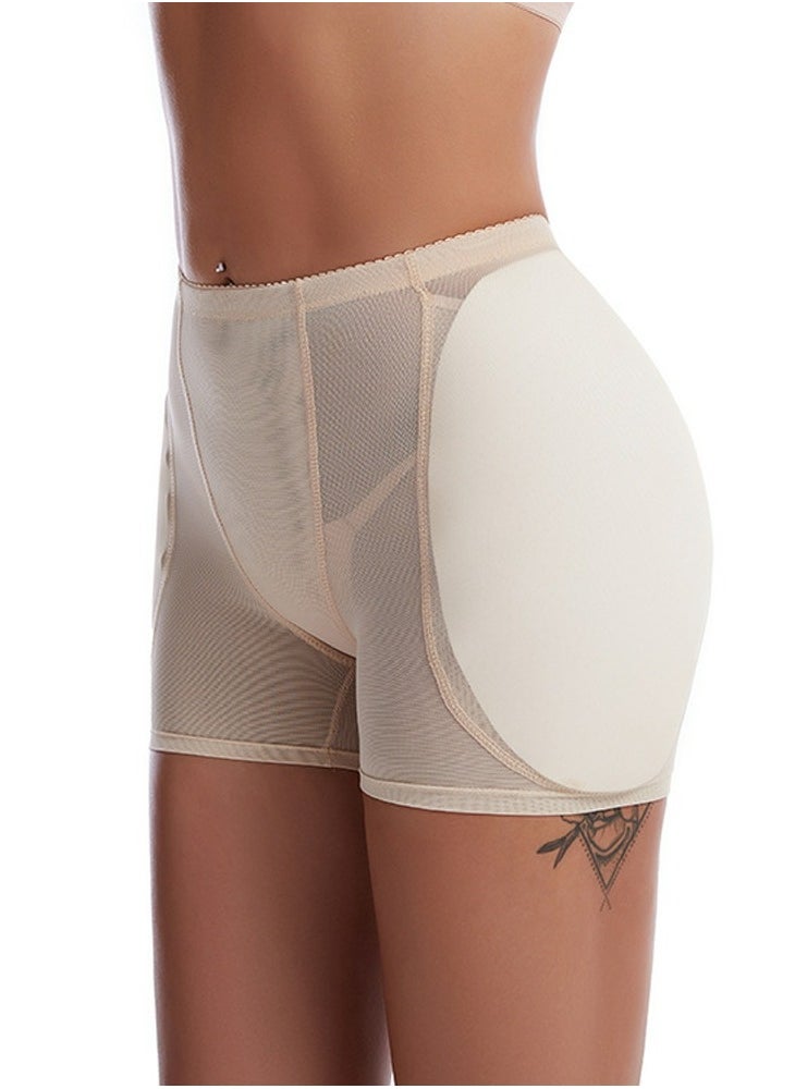 Loquat - Womens Body Shaper Tummy Control Boxer Briefs Solid Color Mid Raise Shapewear Underwear Beige - Image 1