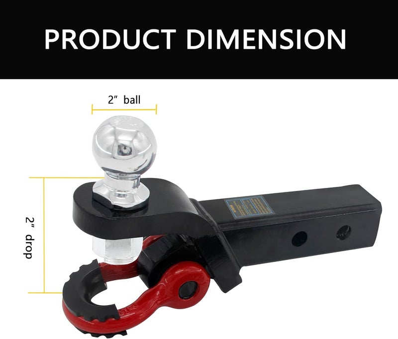 AUTDOUR Heavy Duty Trailer Hitch Ball Mount - Image 3