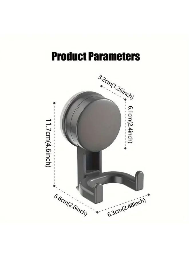خطافات شفاطة رمادية خطاف مزدوج بدون حفر تركيب حائط بالتفريغ قوة تثبيت عالية - Image 4