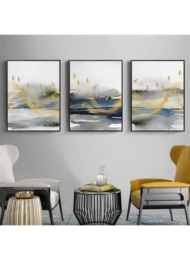 FASHION HOME 3 قطع من فن الجدران بأسلوب ساطع ديكور بسيط مطبوعات قماش حديثة تجريدية ملصق صورة مؤطرة لوحات زينة - Image 5