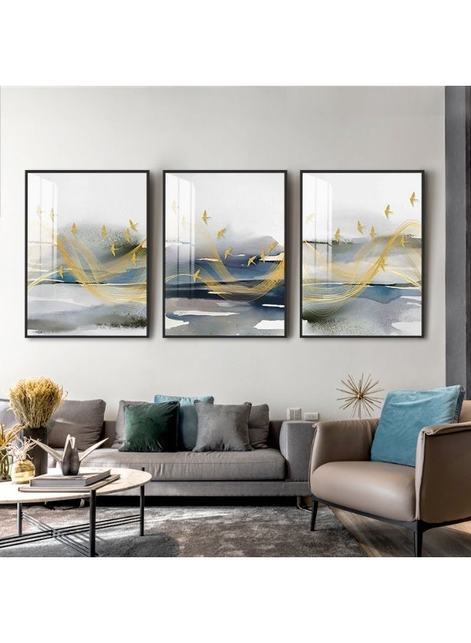 FASHION HOME 3 قطع من فن الجدران بأسلوب ساطع ديكور بسيط مطبوعات قماش حديثة تجريدية ملصق صورة مؤطرة لوحات زينة - Image 4