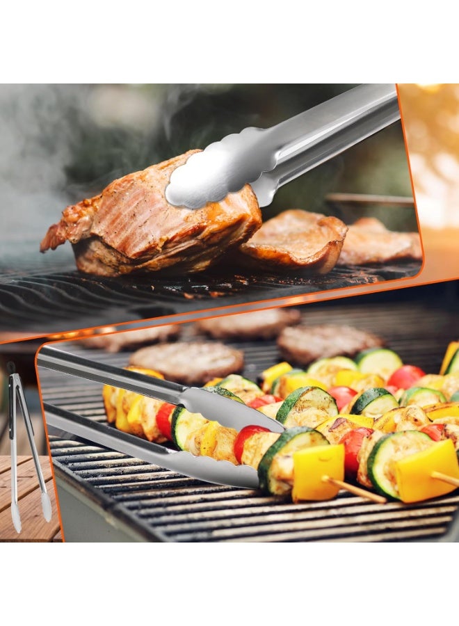Grill Tongs, 17 Inch Extra Long BBQ Tongs, Premium Stainless Steel Metal Tongs for Cooking, Grilling, Charcoal, Barbecue/BBQ, Buffet (17", 2PCS) - Image 3