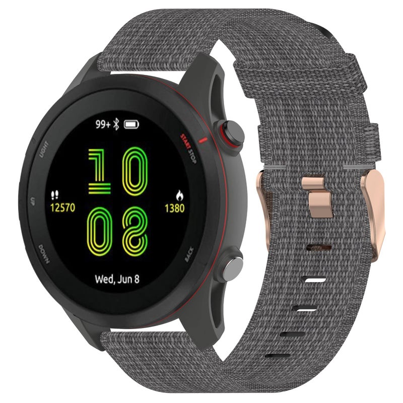 AWADUO Nylon Strap Compatible with Garmin Forerunner 255S/Venu 2s/Vivoactive 4S – 18mm Soft Silicone Replacement Band (Grey) - Image 2