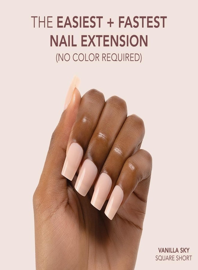 Kiara Sky Cover Gelly Tips | Soak Off Pre-Shaped Soft Gel Nail Extensions | Short Square - Vanilla Sky - Image 2