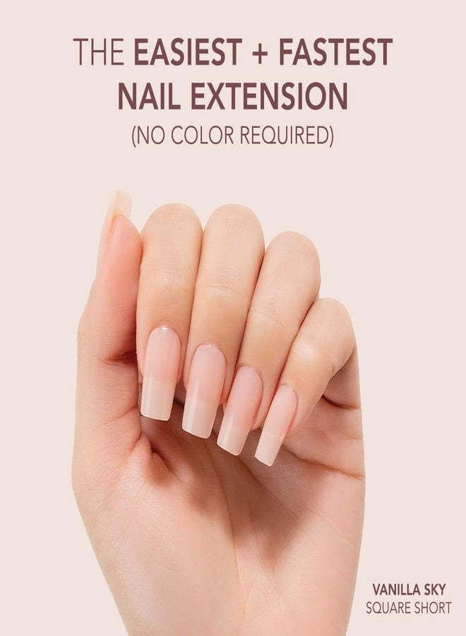 Kiara Sky Cover Gelly Tips | Soak Off Pre-Shaped Soft Gel Nail Extensions | Short Square - Vanilla Sky - Image 3
