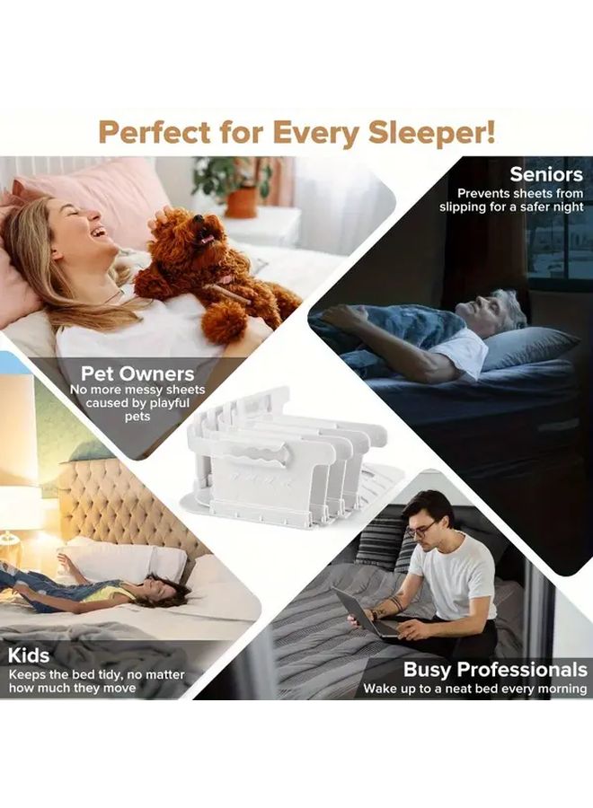 4pcs Heavy Duty Bed Sheet Fixing Clips Invisible Anti Slip Buckle Adjustable Angle - Image 5