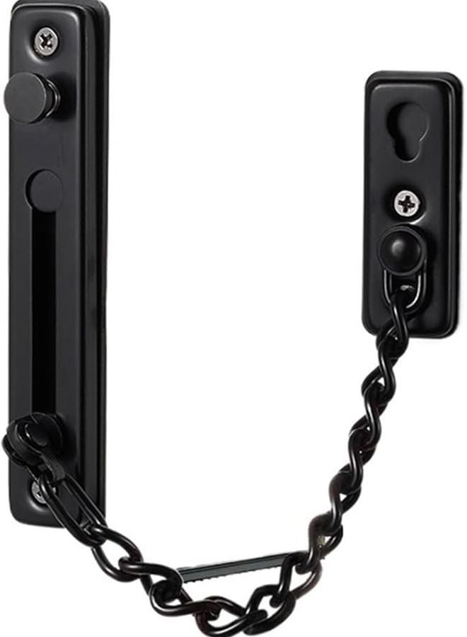 Security Door Sliding Lock Anti Theft Stainless Steel Latch Buckle Black Screw - Image 2