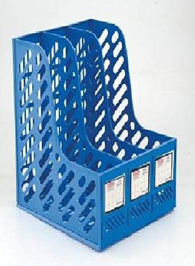 XIBO Multipurpose Plastic File 3 Compartments File Rack Paper Holder Desktop, File Holders and All Type Document Organizer Holder- Blue (File Plate 3 sec) - Image 5