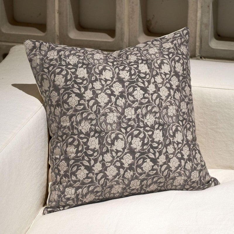 DOMVITUS Floral Pillow Covers 18x18, Throw Pillows for Couch, Floral Print Pillow Cover, Decorative Neutral Accent Throw Pillow Covers for Living Room, 1PC, Taupe - Image 1