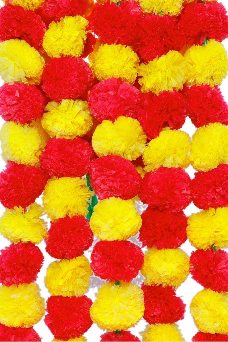 RSP Quality bit® Artificial Marigold Flowers for Decoration - Pack of 5 (Multi Color) - Image 3