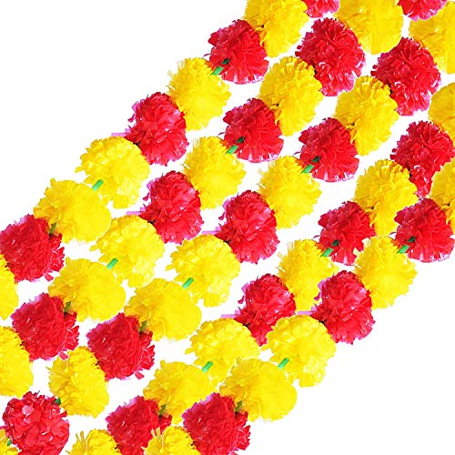 RSP Quality bit® Artificial Marigold Flowers for Decoration - Pack of 5 (Multi Color) - Image 2