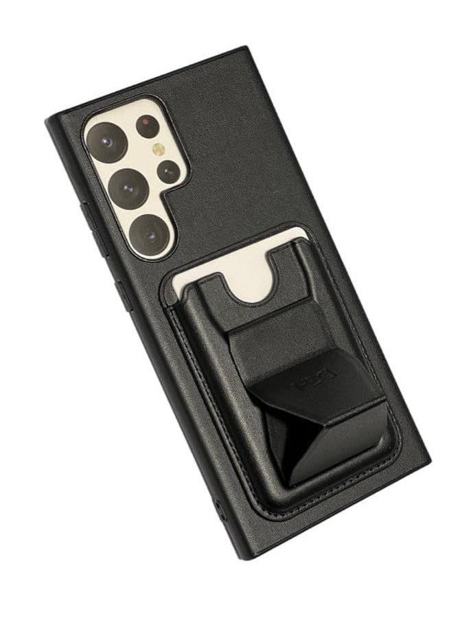 Leather Case With TPU Frame, Shockproof Protective with Card Holder Stand Compatible with Phone Samsung Galaxy S23 Ultra 