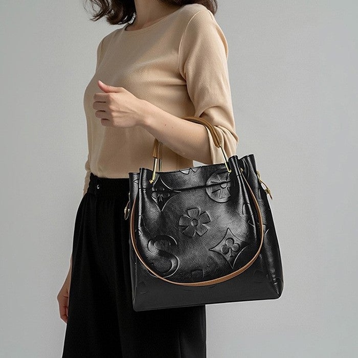 Handbags For Women, New Bags, High-End Fashion Embossed Tote Bags, Large-Capacity Mother-In-Law Bucket Bags - Image 2