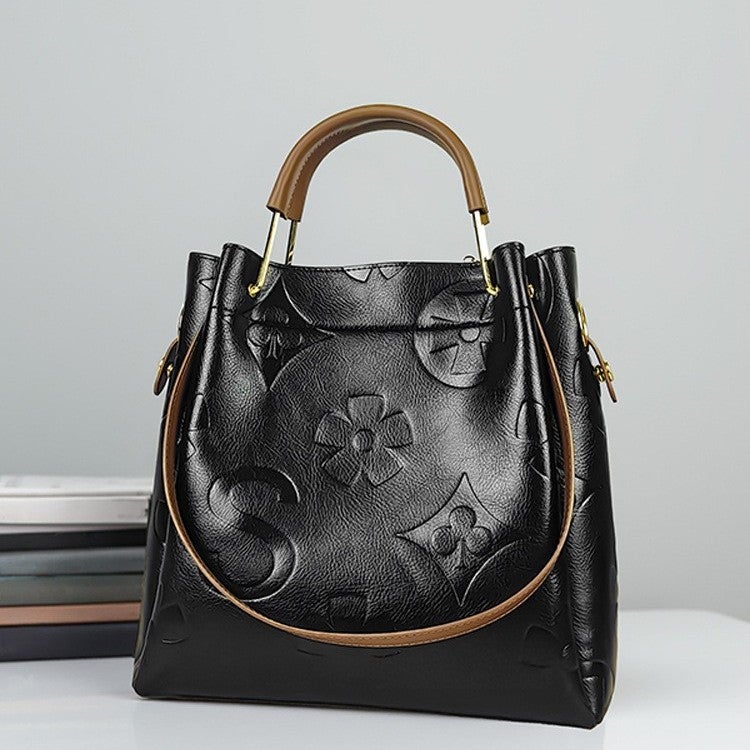 Handbags For Women, New Bags, High-End Fashion Embossed Tote Bags, Large-Capacity Mother-In-Law Bucket Bags - Image 3