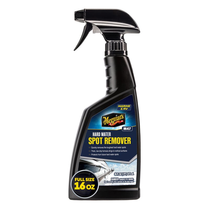 Meguiar's Marine/RV Hard Water Spot Remover M4716 - Hard Water Spot Remover For Boats and for RVs That's Easy to Use Spray - For RV and Boat Detailing - Remove Water Spots and Add Protection, 16 Oz - Image 1