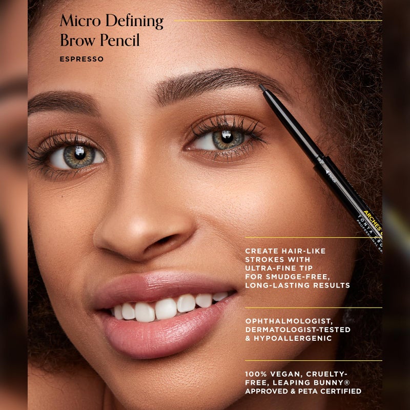 Arches & Halos Micro Defining Brow Pencil - For a Fuller and More Defined Brow, Rich Color - Dual Ended Pencil with Brush - Vegan and Cruelty Free Makeup - Espresso, 0.003 oz - Image 2