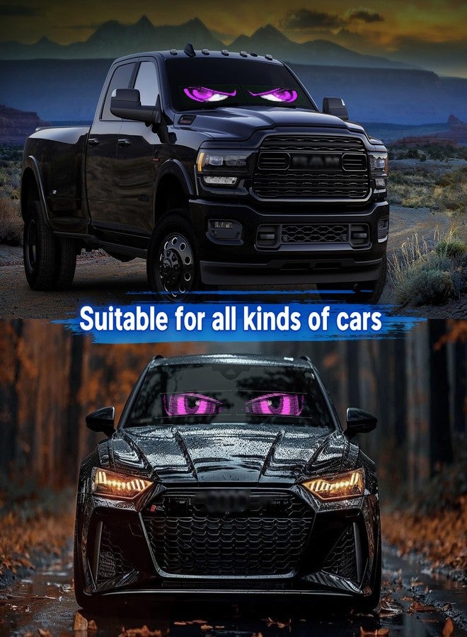 GOTUS 2Pcs Devil Eyes Light for Cars,Flexible Scrolling Programmable LED Signs,LED Eyes for Truck Windshield,Custom Editor Colours,Animations,Text - Image 2