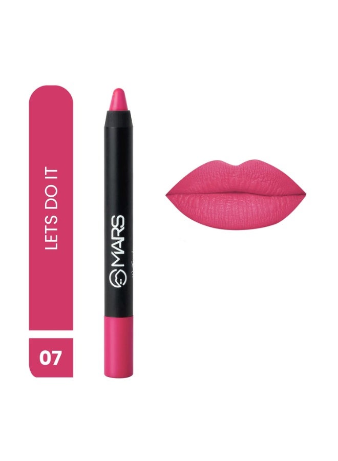 MARS Long Lasting Crayon Lipstick up to 12 Hours Stay | Matte Finish | Waterproof | Won't Smudge Won't Budge Lip Crayon (3.5 gm) (07-Let's Do It) - Image 2