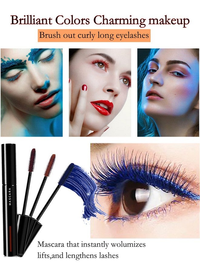 LYSdefeu Burgundy Mascara Voluminous Waterproof,Colored Tubing Mascara for Eyelashes,Longlasting Curling Liquid Lash Princess Extensions Red Mascara Volume and Length,Cosplay Party Stage Eye Makeup for Women - Image 5