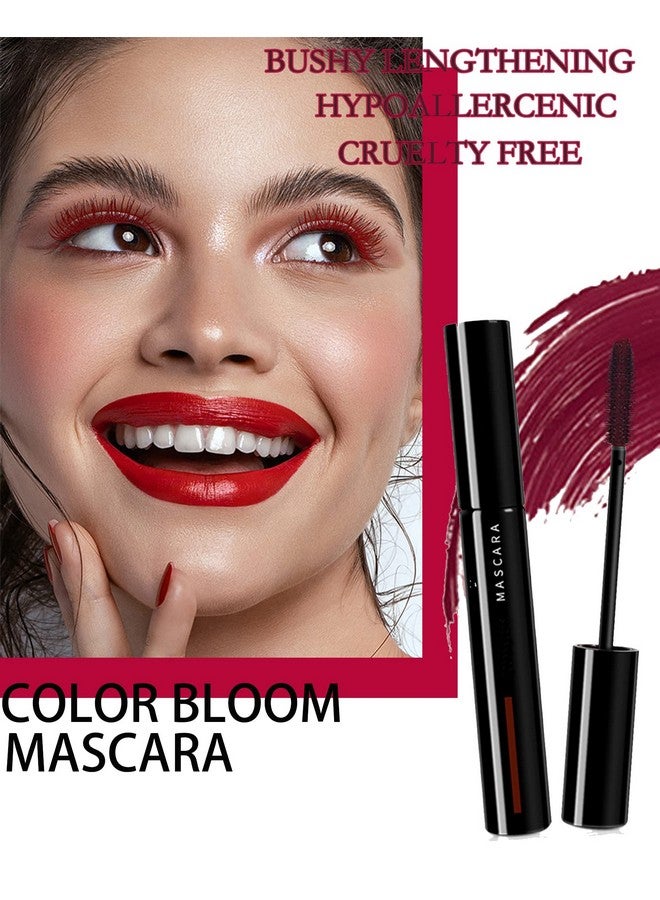 LYSdefeu Burgundy Mascara Voluminous Waterproof,Colored Tubing Mascara for Eyelashes,Longlasting Curling Liquid Lash Princess Extensions Red Mascara Volume and Length,Cosplay Party Stage Eye Makeup for Women - Image 3