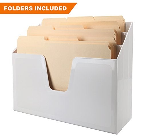 Acrimet Acrimet Horizontal Triple File Folder Organizer (Folders Included) (White Color) - Image 1