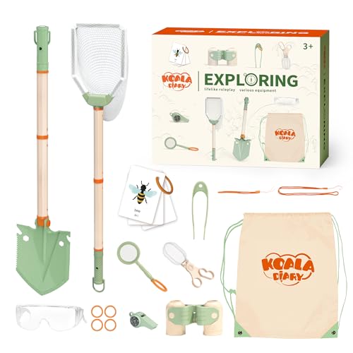KOALA DIARY Kids Outdoor Explorer Kit 11PCS Bug Catching Kit with Butterfly Net ShovelMagnifying Glass Bug CatchersOutdoor Explorer Kit Toys for Kids Age 3 - Image 1