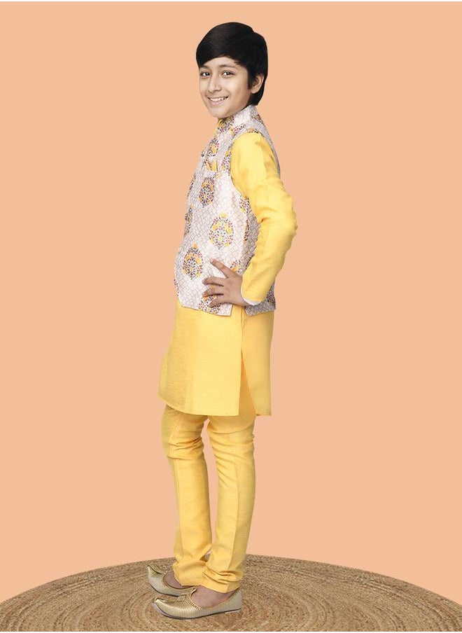 LILPICKS - Kurta Pyjama Set with Printed Nehru Jacket - Image 1