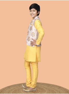 LILPICKS Kurta Pyjama Set with Printed Nehru Jacket  - Image 3