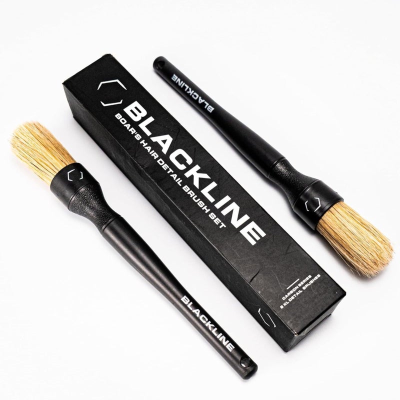 Blackline Car Care Boar Hair Brushes- Luxury Car Detailing Brush Set for Interior and Exterior - Best Auto Detailing Brushes - Premium Hair Car Detailing Brushes (Boars Hair Bristles) - Image 1