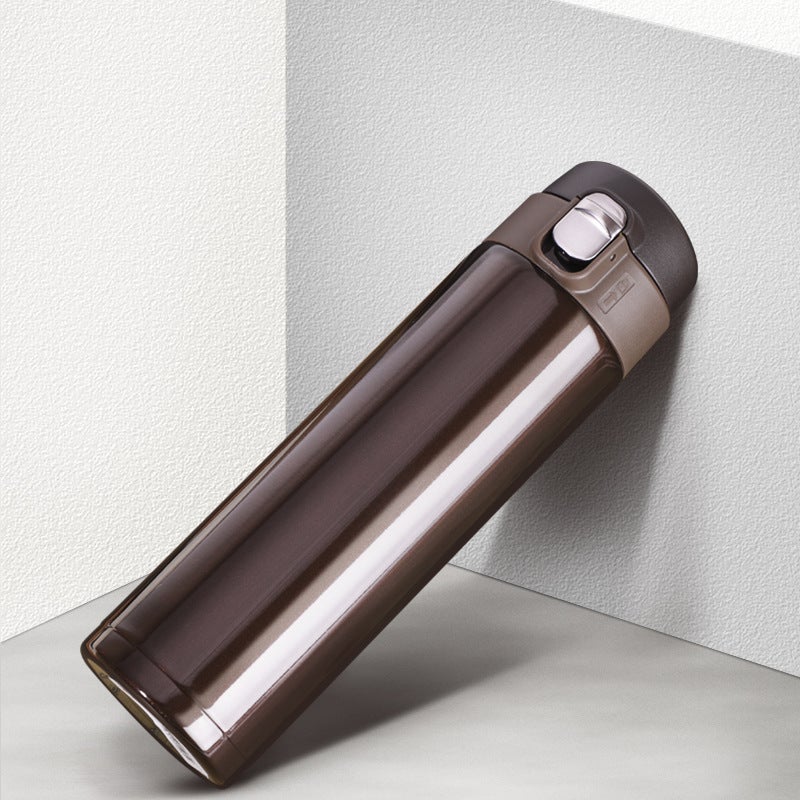 304 Stainless Steel Sports Tumbler with Straw, 500ml, Vacuum Insulated, Push-Button Lid - Image 3