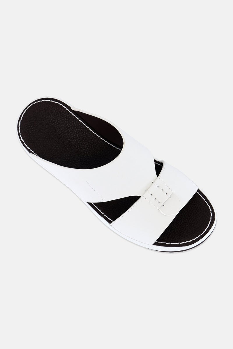 London Fog Men Slip On Arabic Sandals, White - Image 4