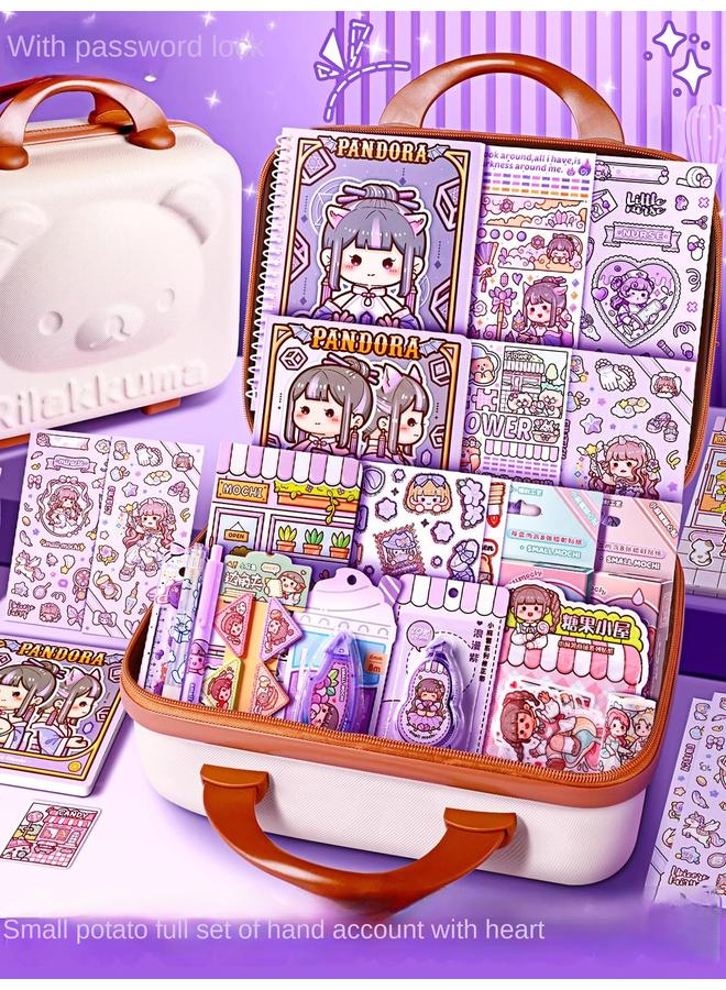 Bluejw Small Potato Hand Account Suit Goo Card Adhesive Tape Sticker Walking Stick Hand Account Book Freely Match Girl Toy New Gift Box - Image 3