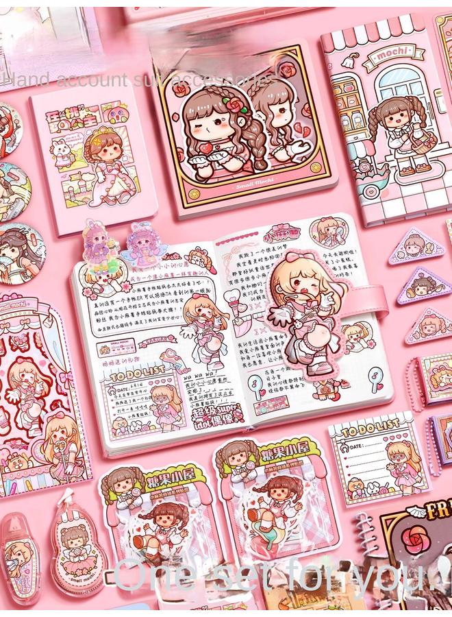 Bluejw Small Potato Hand Account Suit Goo Card Adhesive Tape Sticker Walking Stick Hand Account Book Freely Match Girl Toy New Gift Box - Image 5