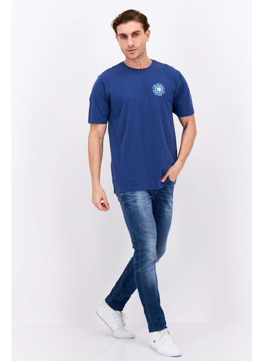 Hurley - Men Sportswear Fit Short Sleeve Outdoor T-Shirt, Blue - Image 1