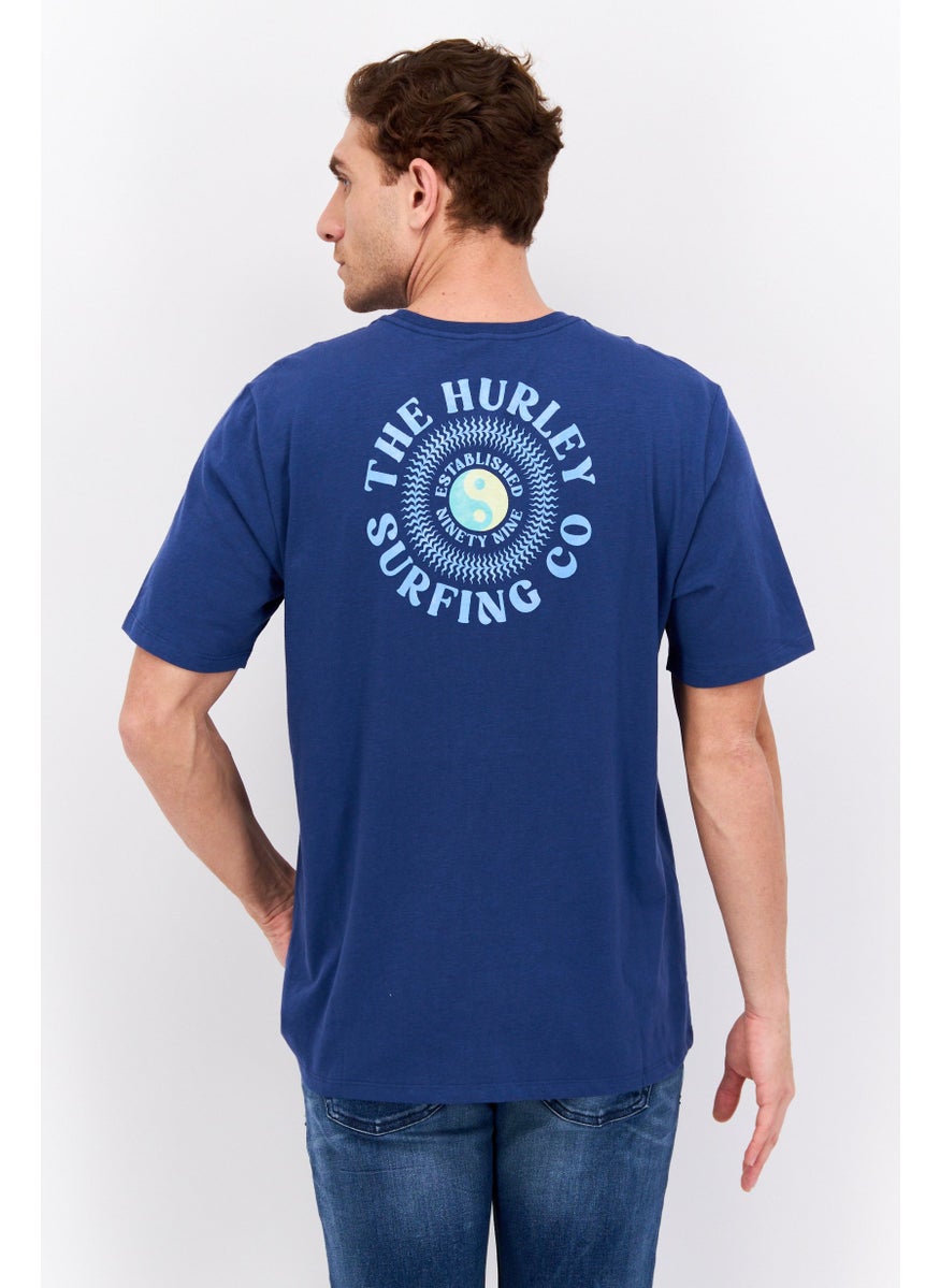 Hurley - Men Sportswear Fit Short Sleeve Outdoor T-Shirt, Blue - Image 1