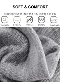 Lesha 6 Pcs Headbands, Non Slip Soft Cotton Sport Elastic Hairbands for Men and Women, Thin Summer Headband, Soft Cotton Hair Bands for Yoga, Workout, Running, Cycling (Black, Gray, White)  - Image 3