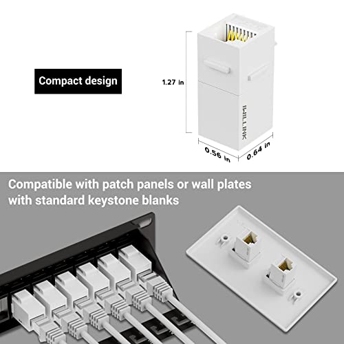 iwillink RJ45 Cat6 Keystone Coupler 25-Pack, Female to Female Cat6 Keystone Jack, UTP Keystone Coupler Insert,Keystone Jack, White - Image 5