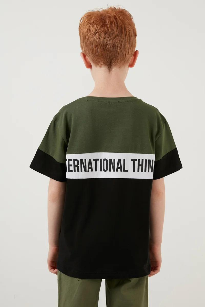 ليلا Color Block Crew Neck Cotton T Shirt Boy T Shirt 6211017