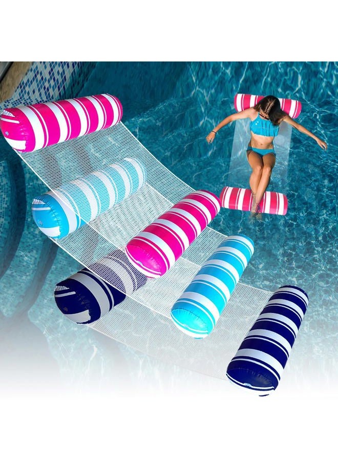 Annil 3 Pack Inflatable Pool Floats Adult Size Water Hammock,Floats for Swimming Pool,4-in-1 Multi-Purpose Floating Toys for Adults Vacation Fun & Rest, Blue & Pink NavyBlue (pool floats 3 new 3) - Image 1