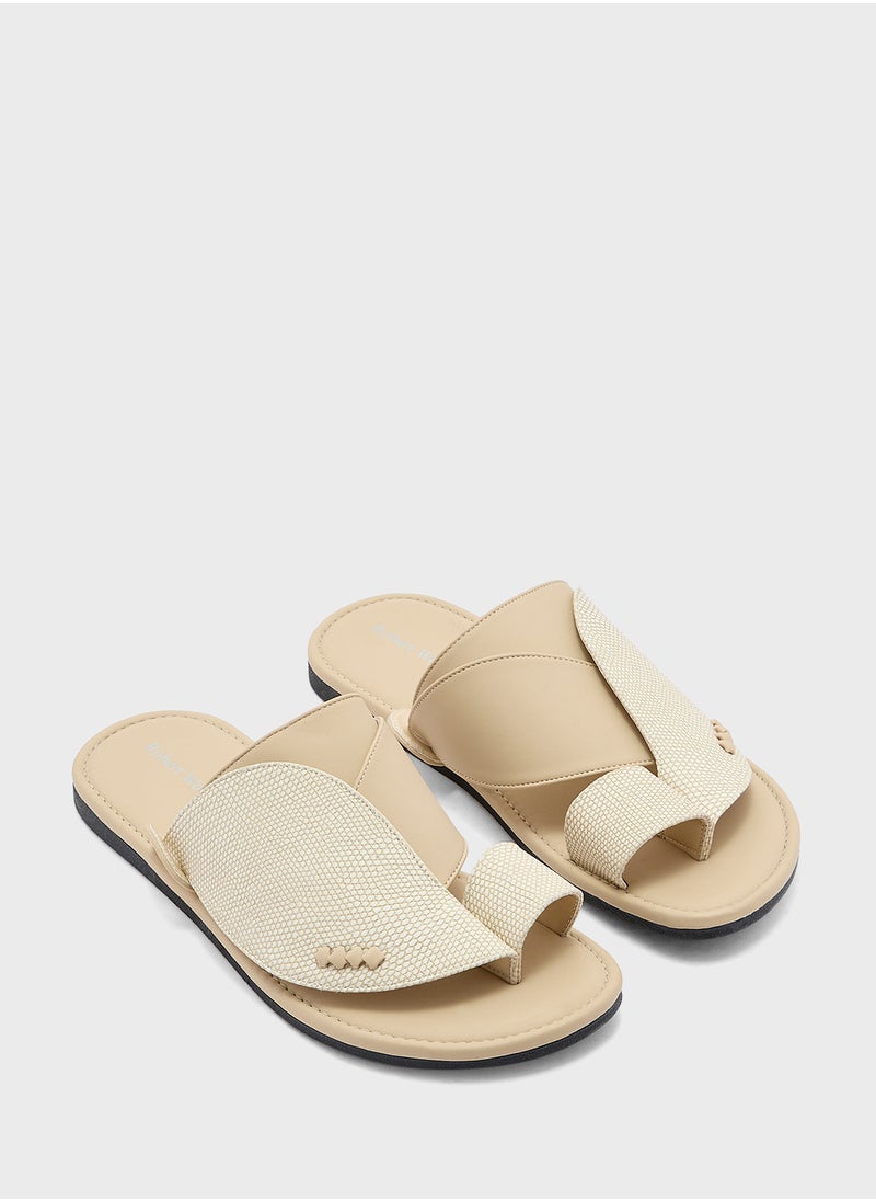 Robert Wood Traditional Two Tone Textured Arabic Sandals  - Image 1