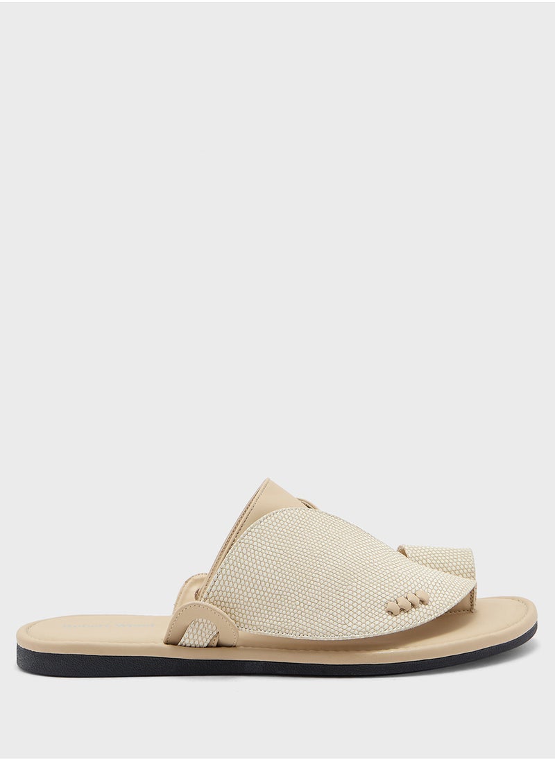 Robert Wood Traditional Two Tone Textured Arabic Sandals  - Image 2