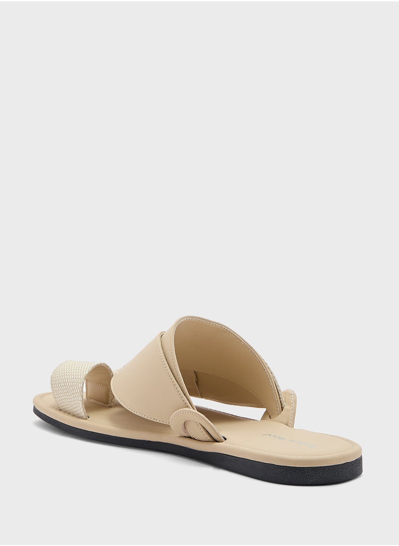 Robert Wood Traditional Two Tone Textured Arabic Sandals  - Image 3