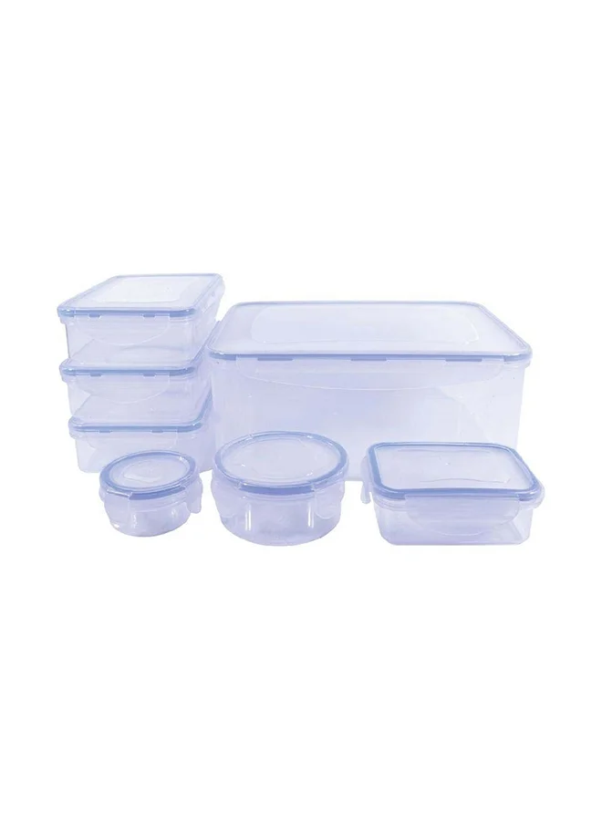 DANUBE HOME Essential 7-Piece Storage Container Set Pp plus Silicone  Re-Usable Food Storage Containers Stackable Organizer For Kitchen L29Xw22.5Xh12Cm - Blue