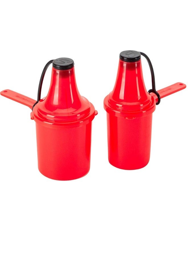 The Scoopie عبوة مكملات سكوبي، مغرفة بمقبض طويل، ونظام قمع لبروتين ما بعد التمرين، موزع مانع للانسكاب، ملحق رياضي، عبوة من قطعتين، أحمر (4 ملاعق كبيرة، 2 أونصة، 60 مل) (6 ملاعق كبيرة، 3 أونصة، 90 مل) - Image 1