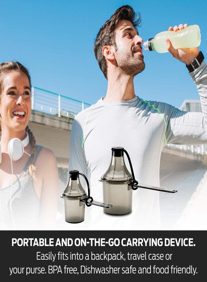 The Scoopie عبوة مكملات سكوبي، مغرفة بمقبض طويل، ونظام قمع لبروتين ما بعد التمرين، موزع مانع للانسكاب، ملحق رياضي، عبوة من قطعتين، أحمر (4 ملاعق كبيرة، 2 أونصة، 60 مل) (6 ملاعق كبيرة، 3 أونصة، 90 مل) - Image 3