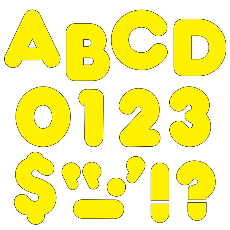 Trend Enterprises Trend Yellow 4" Casual Uppercase Ready Letters, Bulletin Board Decor, 4-Inch, 75 Pieces - Image 5