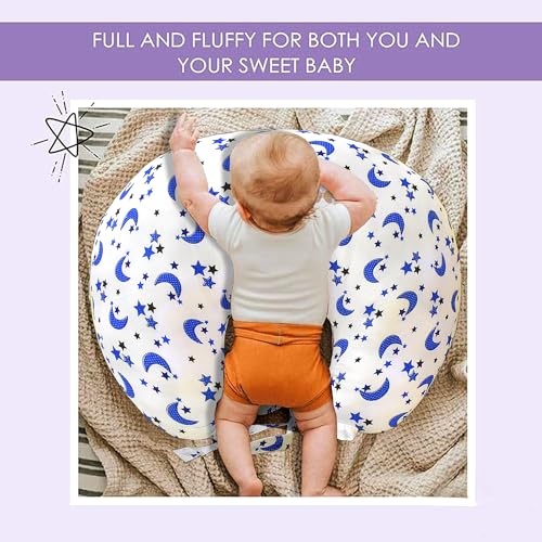 VParents Multipurpose Baby Feeding Nursing Cum Maternity Pillow for New Born Cotton, Recommended for Maternity, Nursing, Medical Galaxy (Blue) 110707 - Image 5