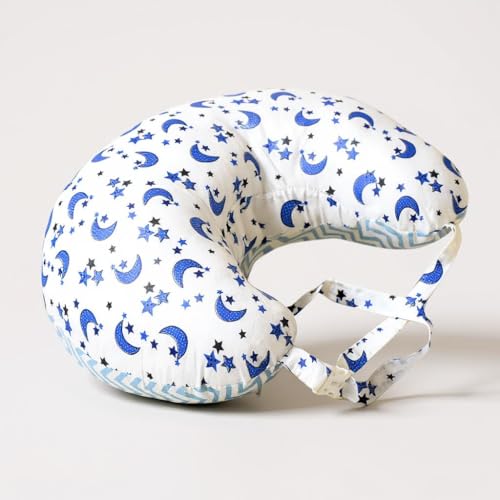 VParents Multipurpose Baby Feeding Nursing Cum Maternity Pillow for New Born Cotton, Recommended for Maternity, Nursing, Medical Galaxy (Blue) 110707 - Image 1